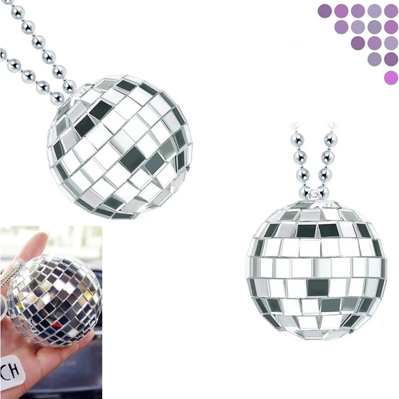 Mirror Disco Ball Hanging Car Accessory - Rear View Mirror