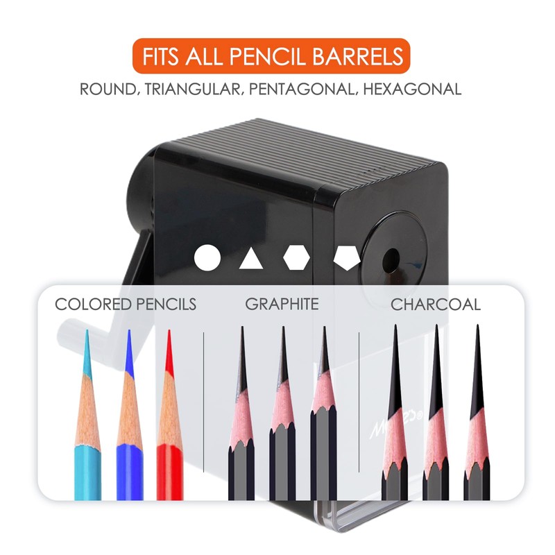 Marie's Manual Pencil Sharpener, Hand Crank Artist Sharpener with Adjustable
