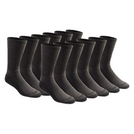 Dickies Men's Dri-Tech Essential Moisture Control Crew Socks Multipack, Charcoal (12 Pairs), Medium