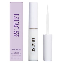 Lilac St - Lock-It-Bond (transparente) - Pegamento para principiantes - Aplicador de punta de cepillo para polvo preciso - Sujeción fuerte y fácil extracción, impermeable, seguro para ojos sensibles