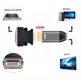 NFHK LFH DMS-59pin Male to HDMI 1.4 19Pin Female Extension Adapter for PC Graphics Card