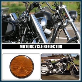 4 Pcs M6x1.0 Orange Red Plastic Universal Round Screw Mount Reflective Warning Reflector with Nut for Motorcycle Bike Automotive Parts