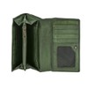Bear Design Women's Wallet Leather 9 Card Slots Olive Green