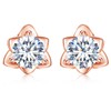 S.White Women's Earrings, Popular, Finest Cubic Zirconia Earrings, Hana, "Flower
