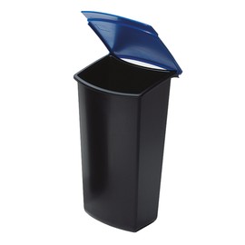 HAN 1843-14, MONDO waste insert with lid. Trendy and practical, ideal for waste separation, 3 litres, black-blue