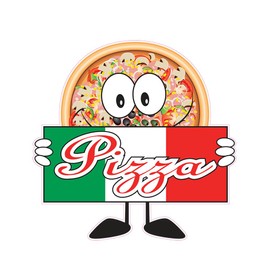 Pizza Concession Restaurant Die-Cut Window Static Cling 14 inches Inside Glass