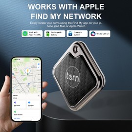 Air Tracker tag Item Finders Work for Apple Find My (iOS Only) APP GPS Tracker Tag for Dogs,Cats,Luggage, Keys, Backpack, Satchel Etc (Carbon Black 1pack)