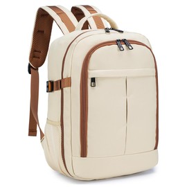 BAGZY 40x30x15cm Personal Item Bag Underseat Travel Backpack 17x13x6 Inches Underseat Personal Item Bag for Airlines Lightweight Carry on Luggage Flight Approved for College Weekender Beige