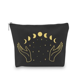 Moon Witch Zipper Pouch Bag for Tarot Cards Crystals Witchy Things Moon Phase Bag (Moon Witch Bag CA)
