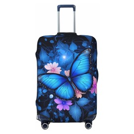 Butterfly Luggage Cover for Suitcase Elastic Non Scratch Travel Protector Travel Washable Suitcase Cover Fits 18-32 Inch Luggage