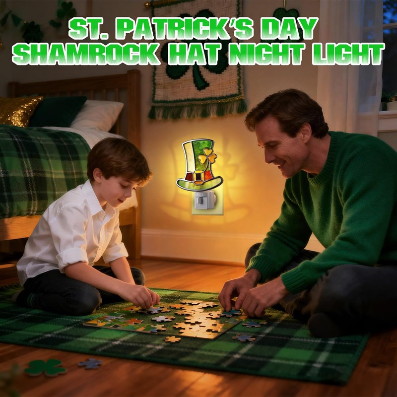 Hohean Shamrock Hat Night Light – UL Certification Plug-in Irish