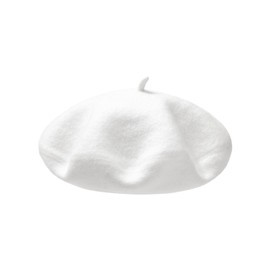 AWAYTR Wool French Beret Hats - Solid Color Artist Beret Hat for Women and Kids (White,Kids)