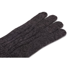 CASH-MERE.CH Elegant 100% Cashmere Gloves with Pattern, Touchscreen Suitable for Men and Women (S/M and L/XL), charcoal