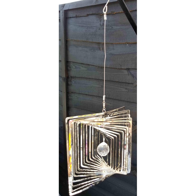 Stainless Steel Wind Spinner - 3D Mobile - Square Spinner