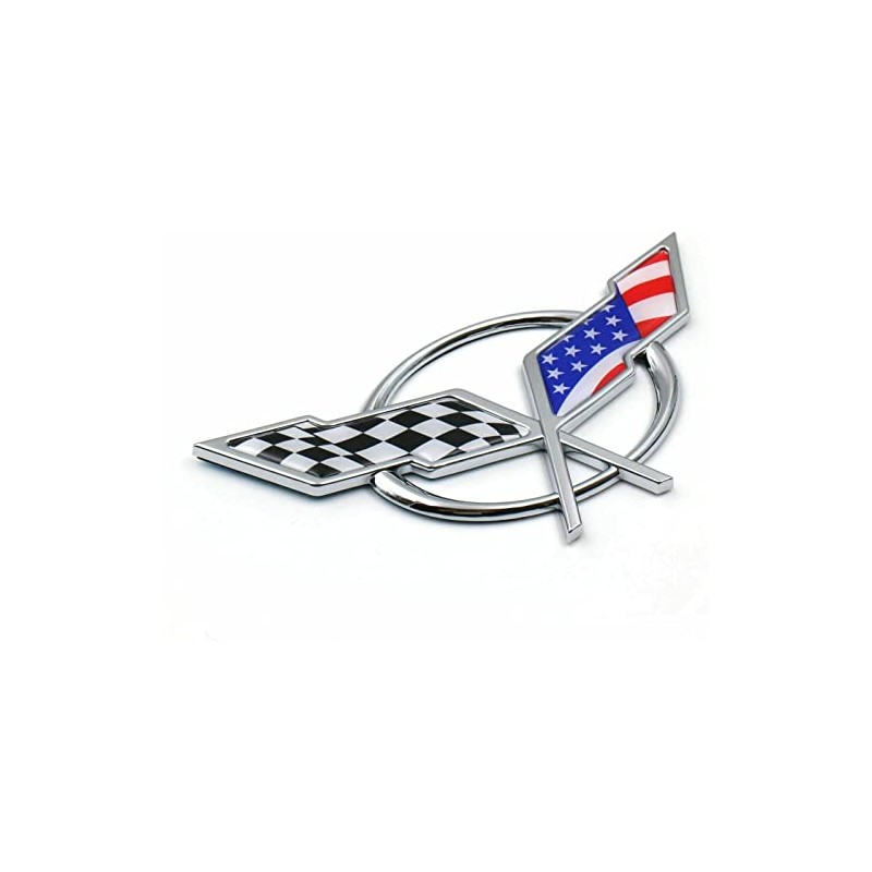 Rear Deck Lid Cross Flags Emblem Car Badge Nameplate Replacement
