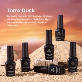 Beetles Gel Nail Polish Set – 6PCS Winter Burgundy Purple Glitter Nude Plum Gold Gel Nail Polish Kit Soak Off UV LED Terra Dusk Colors DIY Home Salon Christmas Gift for Women