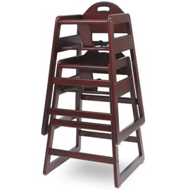 LA Baby Commercial Grade Stack-Able Solid Wood High Chair for Restaurant & Home Use - Cherry