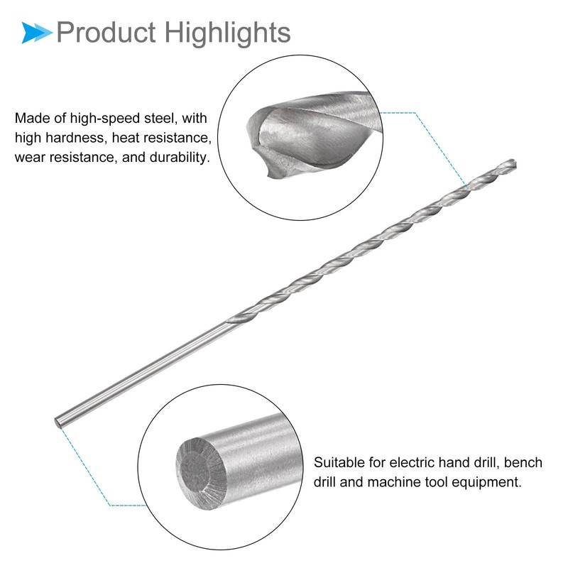 CoCud Extra Long Twist Drill Bit, 0.3 inch (7 mm)