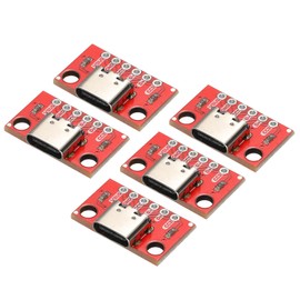 sourcing map 5pcs Type C Female Breakout Board PCB Converter Test Board for Data Test DIY Electronic Products