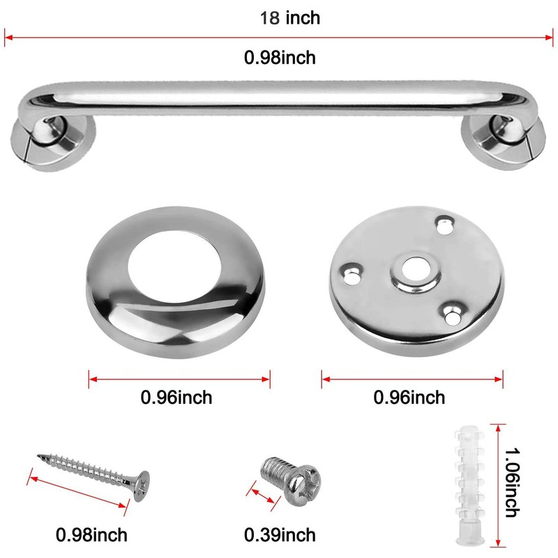 2 Pack Shower Grab Bar Stainless Steel Bathroom Grab Bars