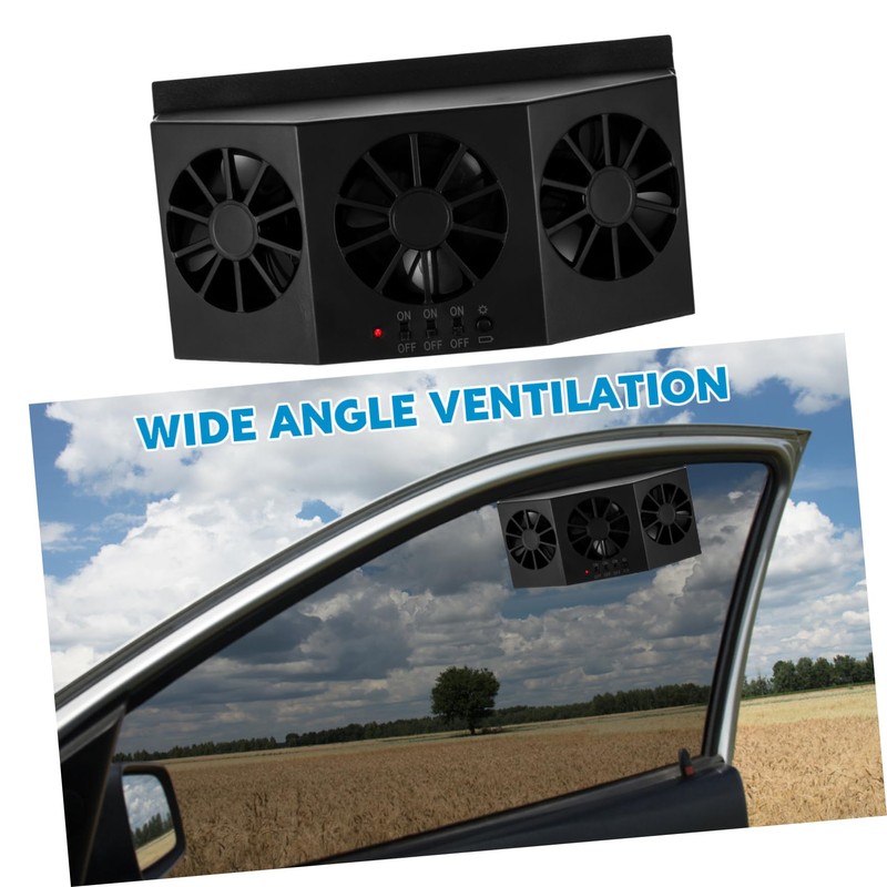 iplusmile Solar Window Car Exhaust Fan Triple Head Design Efficient
