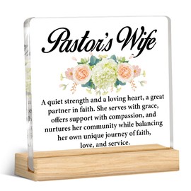 Pastors Wife Gifts, Pastor Wife Appreciation Gifts Christian Christmas Birthday Gift for Pastors Wife Acrylic Desk Plaque Sign Decor