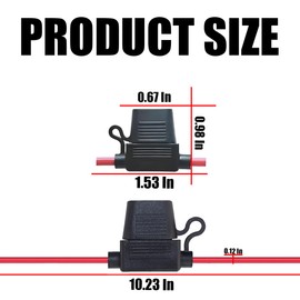 BESULEN 15A Car Inline Fuse Holder, 14AWG Gauge Wire Waterproof Repair Accessories, Auto Blade Standard Fuse Holder Universal for Vehicles, SUVs, Trucks, RVs and More（14AWG Standard Fuse-15A）