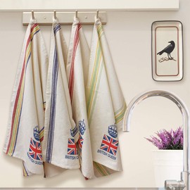 Custom Decor Kitchen Towels British Queen Crown Countries Countries Queen Cleaning Supplies Dish Towels Multi Stripe Design Only