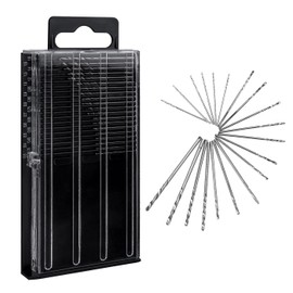 Bestgle 20 Pcs Mini Micro Drill Bits 0.3-1.6mm Shank Twist Drill HSS Small Twist Drill Bit Set DIY Manual Hardworking Kit Pin Vise Rotary Hand Tools Accessory