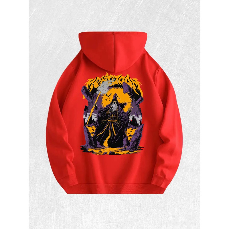 Wizard Graphic Hoodie 100% Cotton US Warehouse 7 ColorsColor: Light