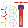 HOMQYTE Rechargeable Disc Launcher with 6 Flying Spinners for Outdoor