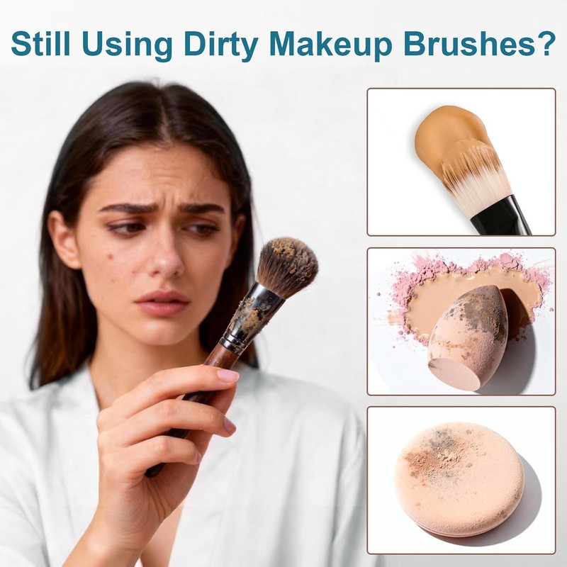 Limpiador de brochas de maquillaje, solución limpiadora para brochas y