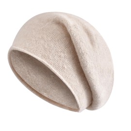 MissShorthair Slouchy Beanie Hats for Women Fashionable Warm Wool Beanie Knit Hat Winter, Beige