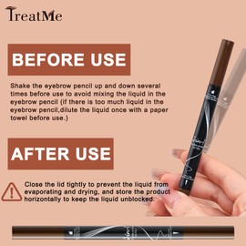 Microblading Eyebrow Pen - Waterproof 2-in-1 Dual-Ended Eye Brow Pen with 4-Fork-Tip Brow Pen and Precise Brush Create Natural Looking Defined Eyebrows Last All Day