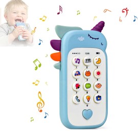 Bambebe Baby Phone Toys for 1 Year Old Boys Girls Gifts, Musical Baby Sounds Toys for Babies 12-18 Months, Interactive Baby Cell Phone Toy with Early Education & Music(Blue)