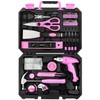 DEKOPRO Pink 98 Piece Tool Set,General Household Hand Tool Kit
