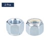 sourcing map 2Pcs 3/4"-16 Nylon Insert Hex Lock Nuts, Carbon