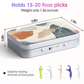 Gerkia Dental Floss Portable Case, Easy to Store Floss Picks of Various Sizes, Portable Dental Floss Dispenser is Perfect for Travelling, Hotels, Dinners, Appointments.Bohemian Leaf