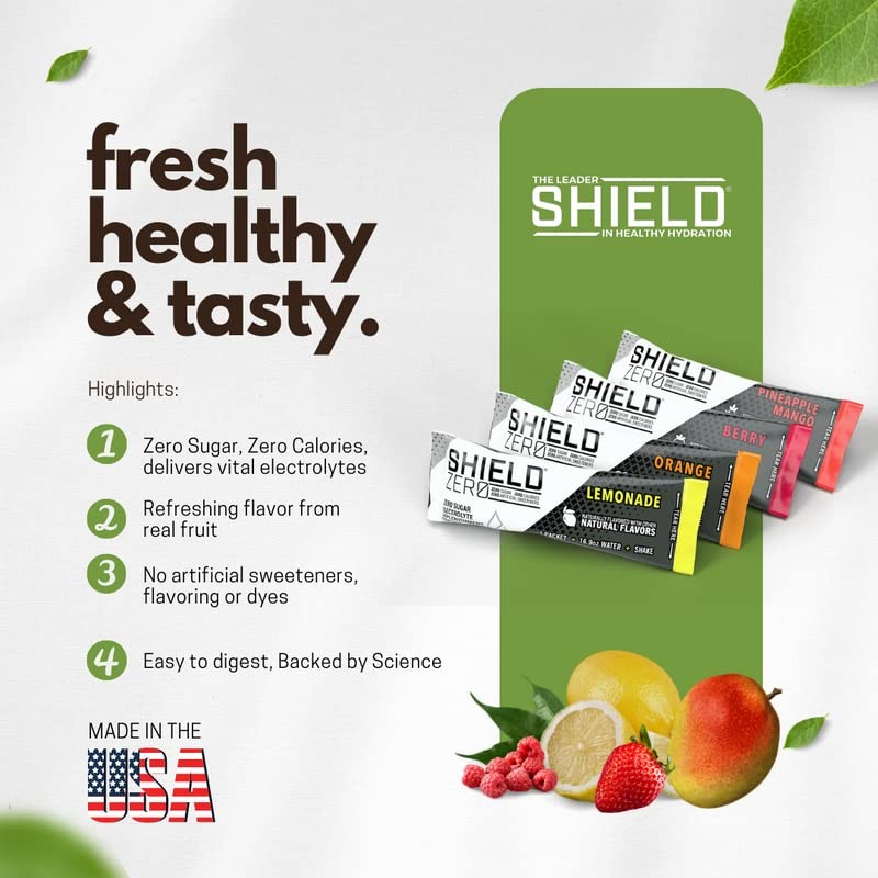 SHIELD ZERO 32ct - Sugar Free, Advanced Electrolyte Hydration Packets