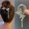 Cute Flower & Tassel Decor Hair Clips, 3 Counts/set Elegant
