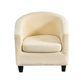 CRFATOP 2 Piece Club Chair Slipcover Printed Tub Chair Slipcover Armchair Covers Soft Printed Round Barrel Chair Covers Couch Covers with Elastic Bottom for Bar Counter Living Room,32