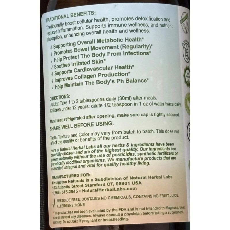 Livingston Natural Herbal Labs Super Aloe Vera Detox By Livingston