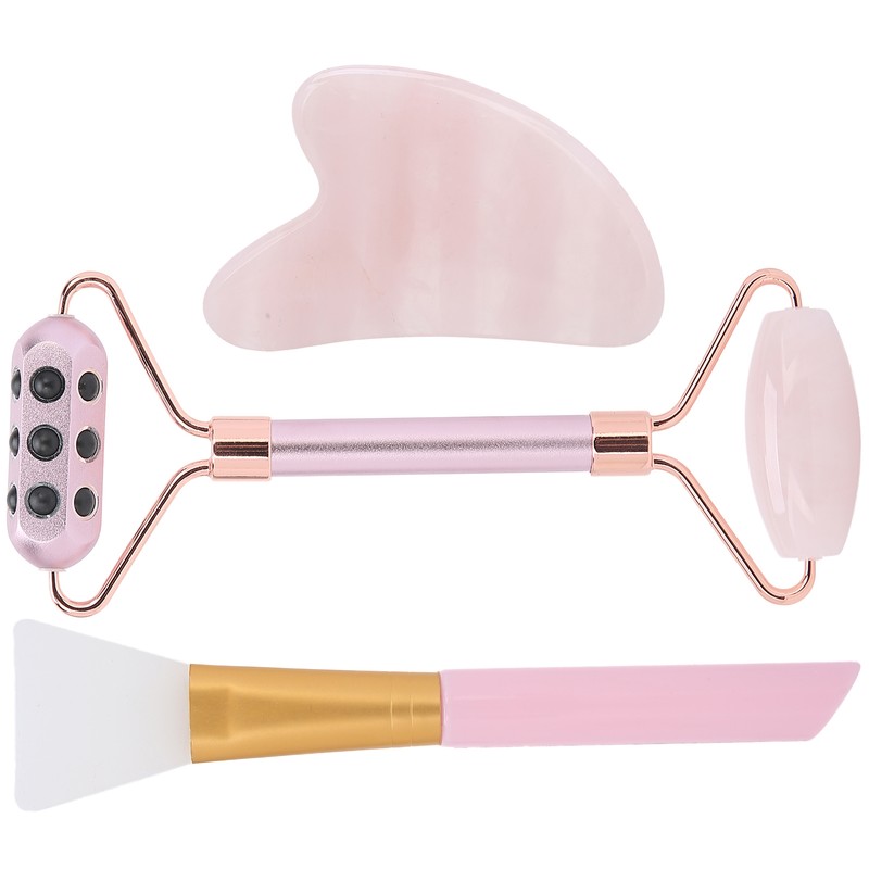 Face Roller Massager Gua Sha Board Mask Brush Set Beauty
