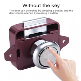 2 Pack Caravan Door Locks Replacement Keyless Door Lock Keyless Cabinet Door Catch Lock for Caravan Motorhome Camper Van Latch Cupboard (Brown)