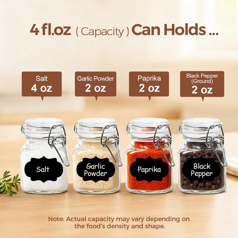 ComSaf 4 oz Glass Jars with Lid, Set of 12