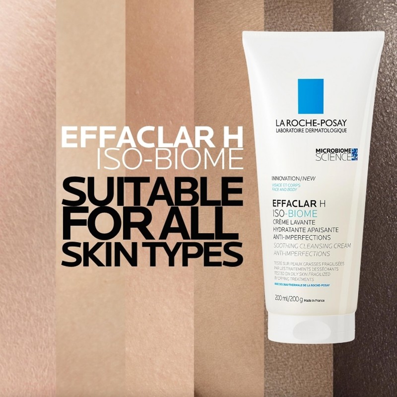 La Roche-Posay Effaclar H Iso-Biome Cleansing Cream for Facial Softens