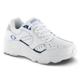 Apex Shoe's V854W Athletic Walking, White/Periwinkle, 7
