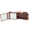 MORUCHA RFID Blocking Men's Biker Wallet Genuine Distressed Hunter Leather