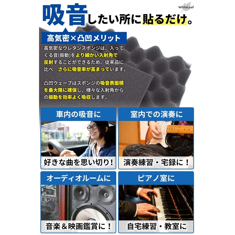 Ready-to-Use Corrugated 1.2 inches (3 cm), Set of 4, Soundproofing