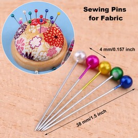 Paifeancodill Sewing Pins for Fabric, Straight Sewing Pins with Colored Ball Glass Heads, Fabric Pins, Glass Pins, Quilting Pins for Dressmaker, Jewelry DIY Decoration, Craft, Sewing Project (800 Pcs)